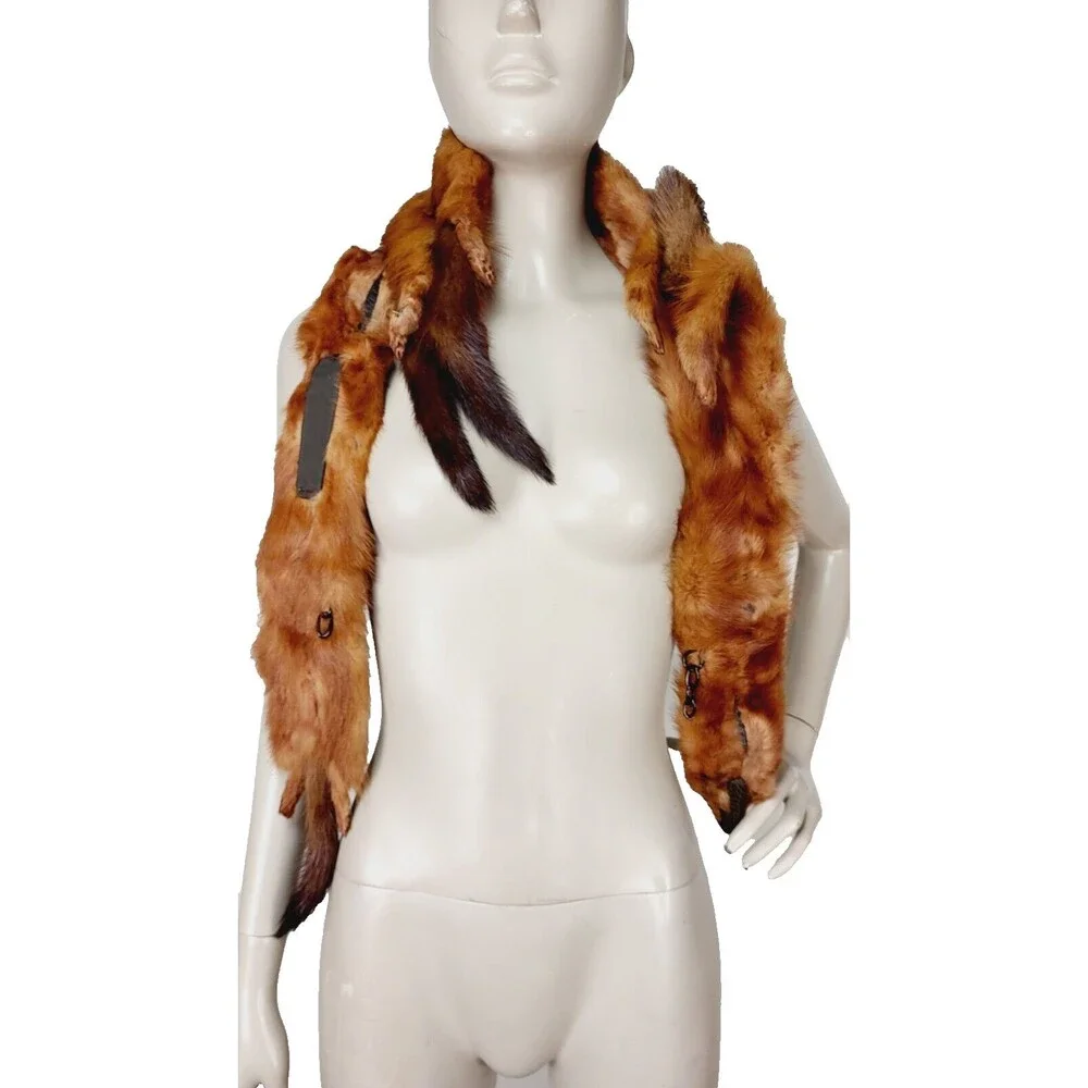 Antique Koseff Furs Whole Mink Body Pelts Heads Tails Hands Feet Fur Scarf Stole